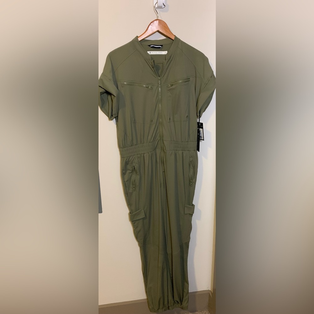 NWT BLANC NOIR Aviator jumpsuit. Sz Large Color olive green